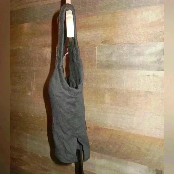 Black crop top w/ slits on sides has padding inside  - OS - Picture 2 of 3